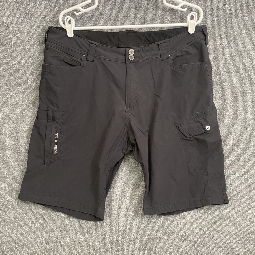 Truewerk T1 WerkShort Mens Size 38 Long Black Technical Cargo Workwear 11"